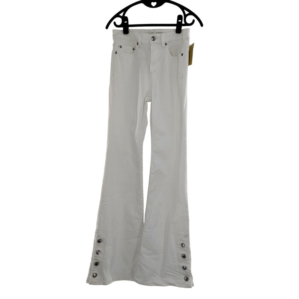 Michael Kors White Selma Button Hem Bootcut Jeans - Picture 2 of 10